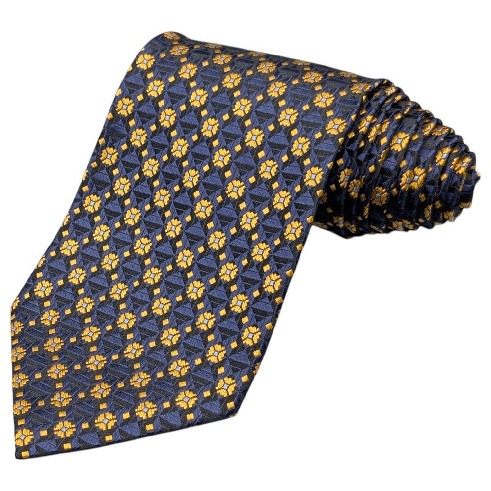 Shenshiz Tie Mens 56.5" Silk Hand Tailored Classic Geometric Jacquard Dress Wide